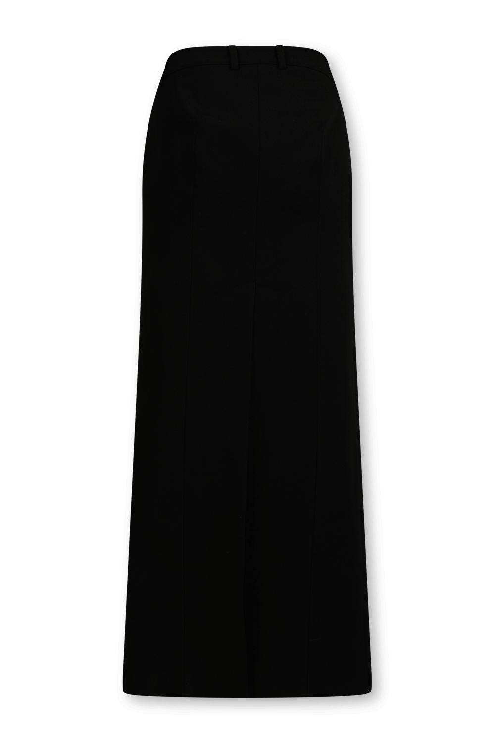 תמונה אחורית של חצאית מקסי מצמר עם שסע