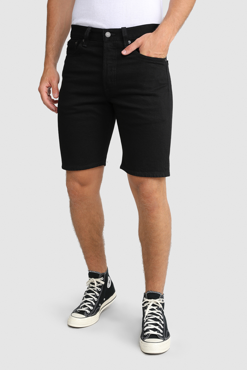 תמונת דוגמן קידמית של מכנסי ג'ינס קצרים 501 ישרים