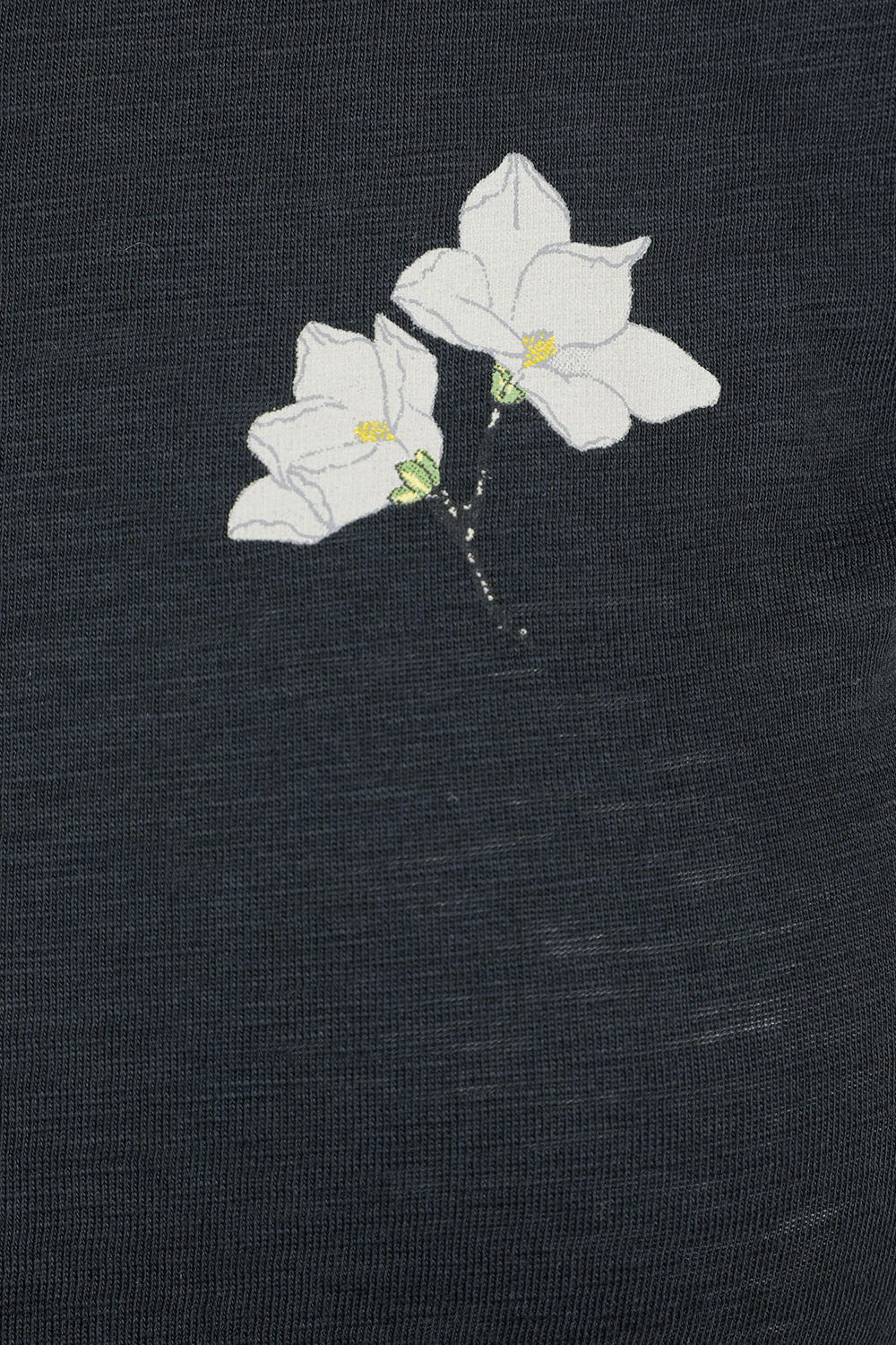תמונה אחורית של Lily Flower Cotton Tee in Black