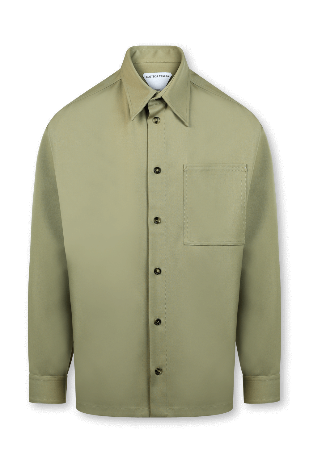 תמונה קידמית של חולצת אוברסייז חומה מכופתרת