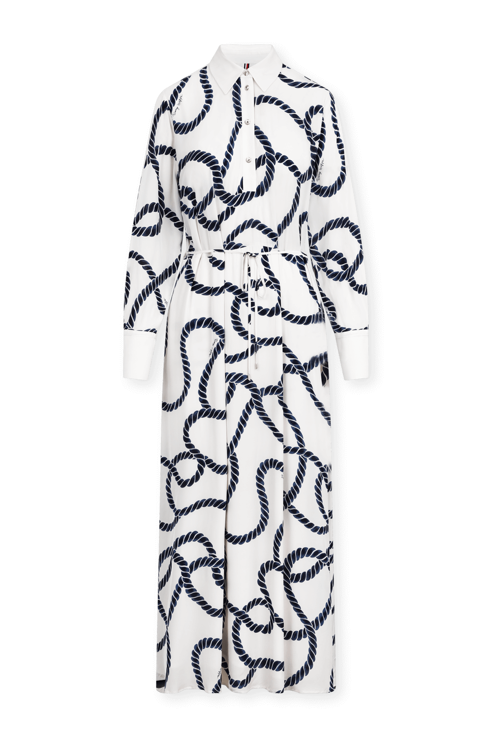 תמונה קידמית של שמלת מקסי עם הדפס חבלים