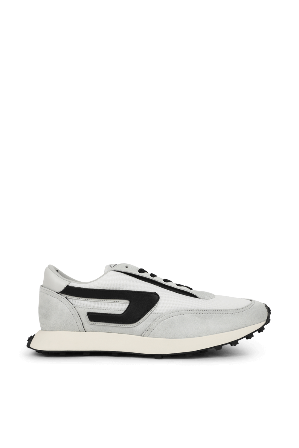 תמונה קידמית של נעלי סניקרס בלבן אפור ושחור