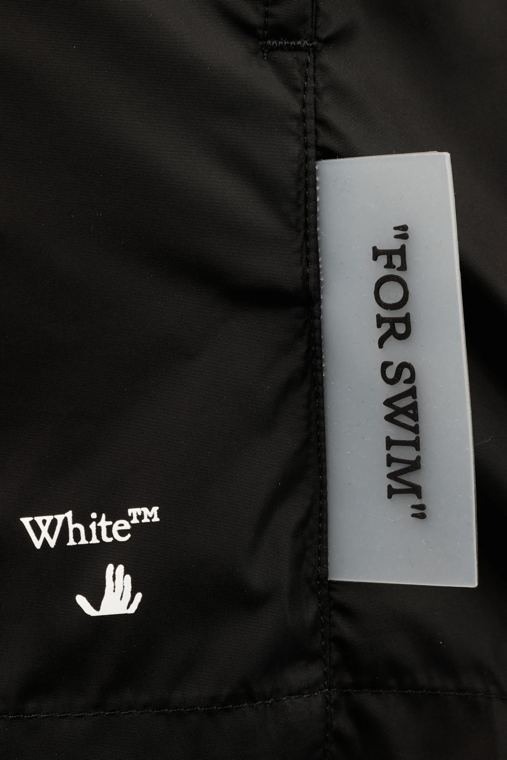 Black Logo Swimshorts OFF WHITE