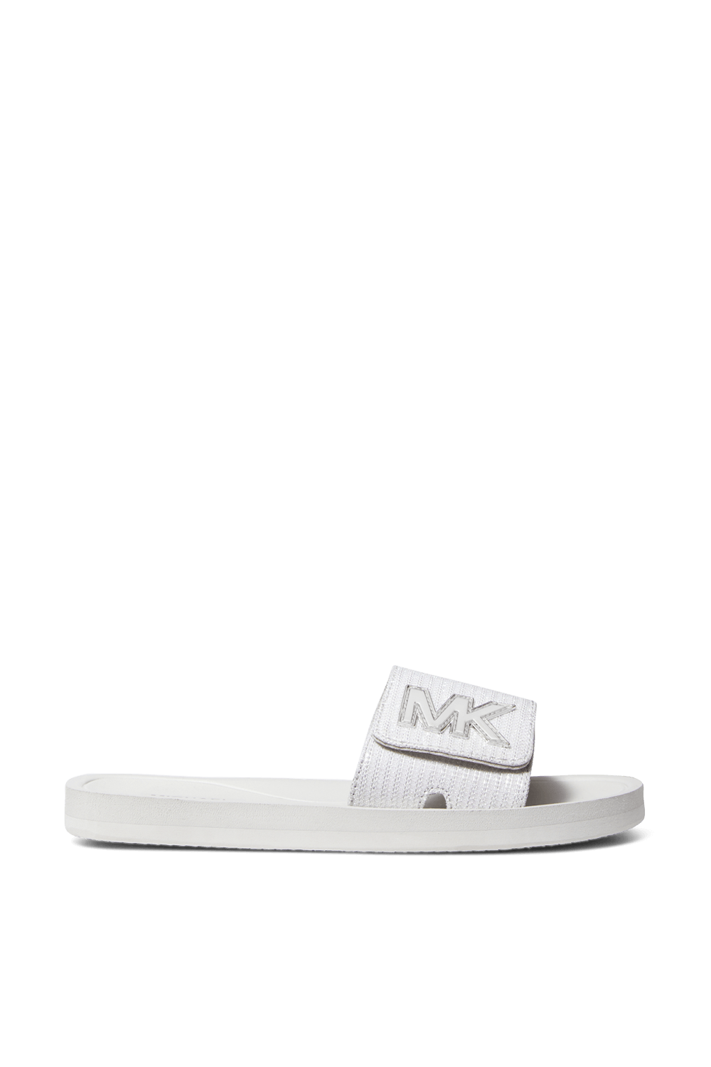 תמונה קידמית של כפכפי סליידס לבנים