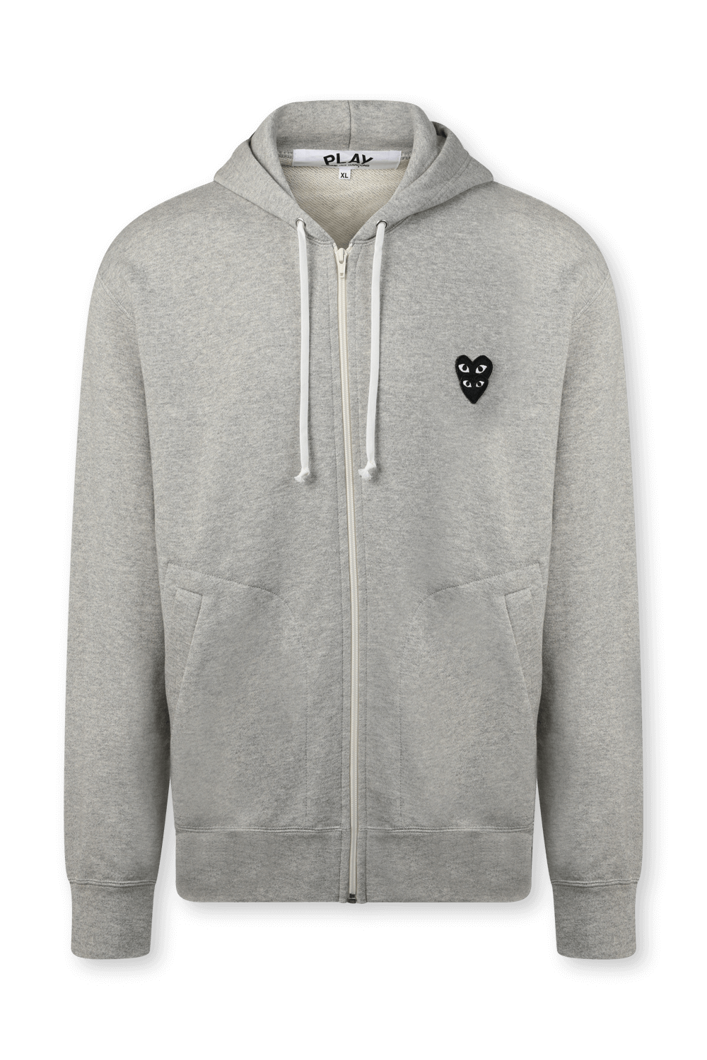 תמונה קידמית של סווטשירט קפוצ'ון עם לוגו לבבות