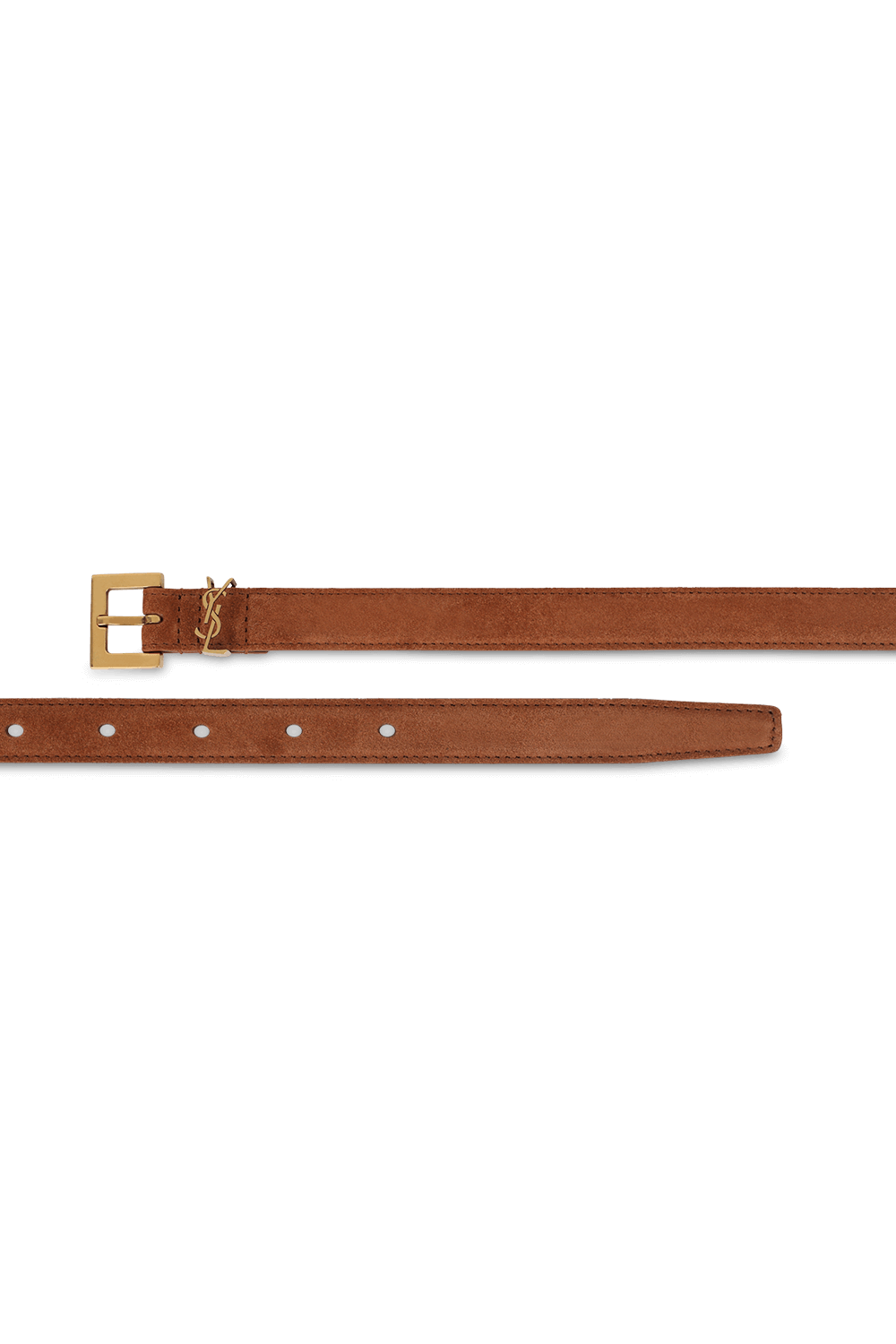 תמונה אחורית של חגורת זמש עם אלמנט מטאלי 