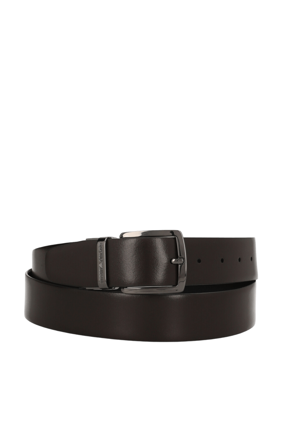 תמונה אחורית של חגורת עור דו־צדדית