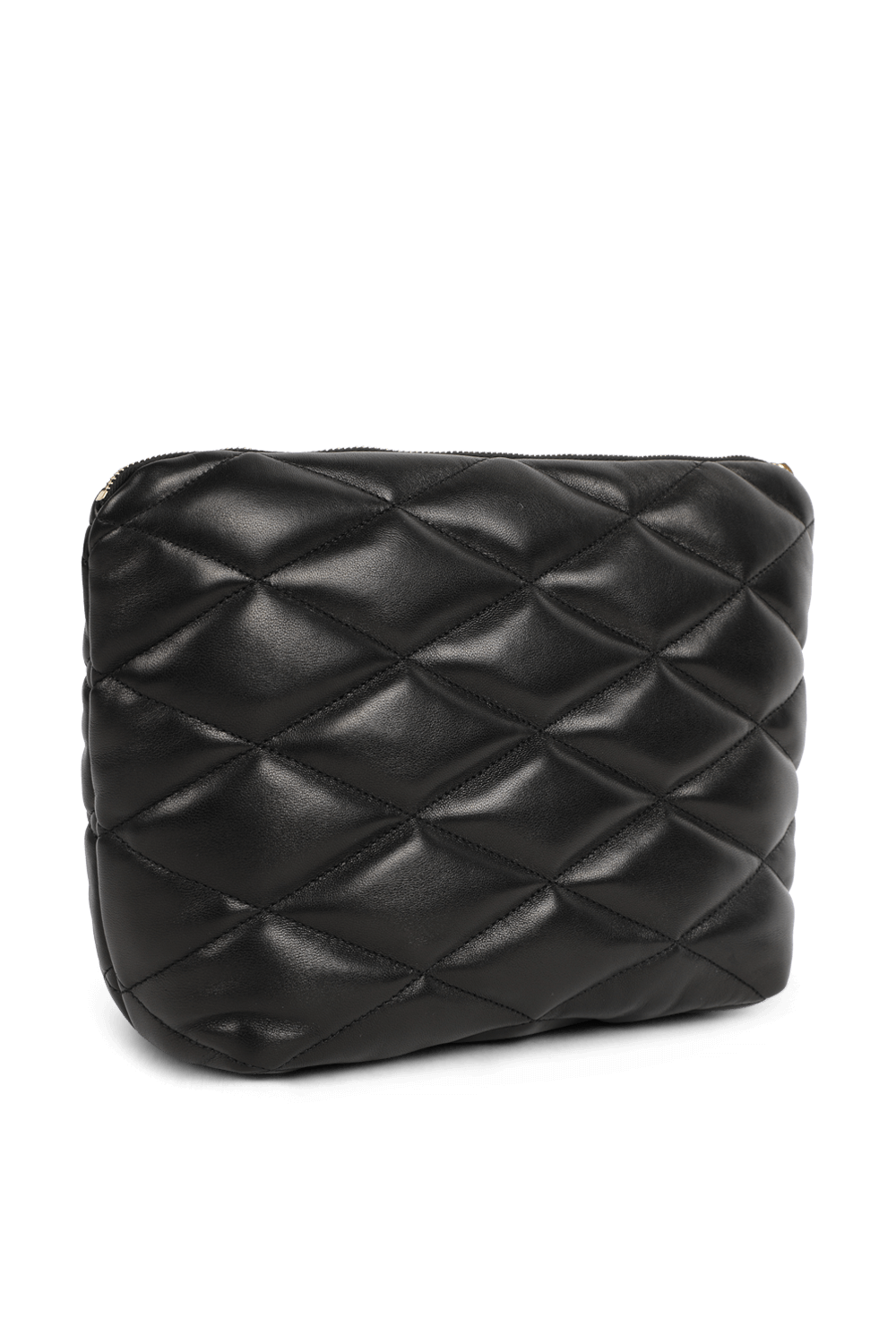 תמונה אחורית של תיק פאוץ' מעור קווילט