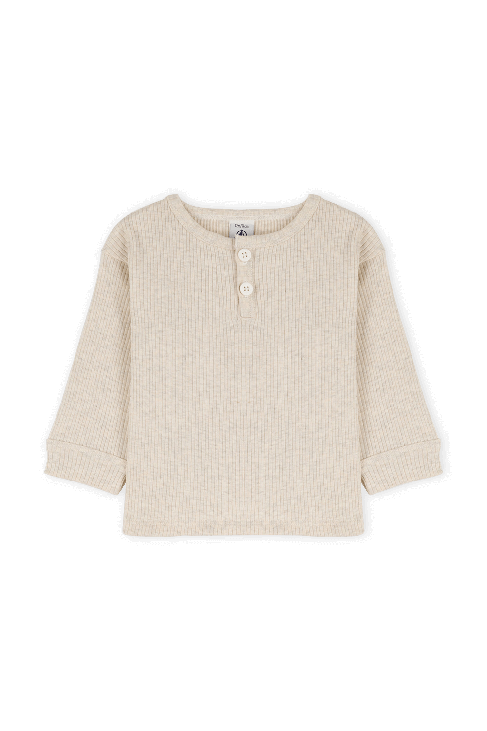 תמונה קידמית של חולצה ארוכה עם שני כפתורים - גילאי 3-12 חודשים