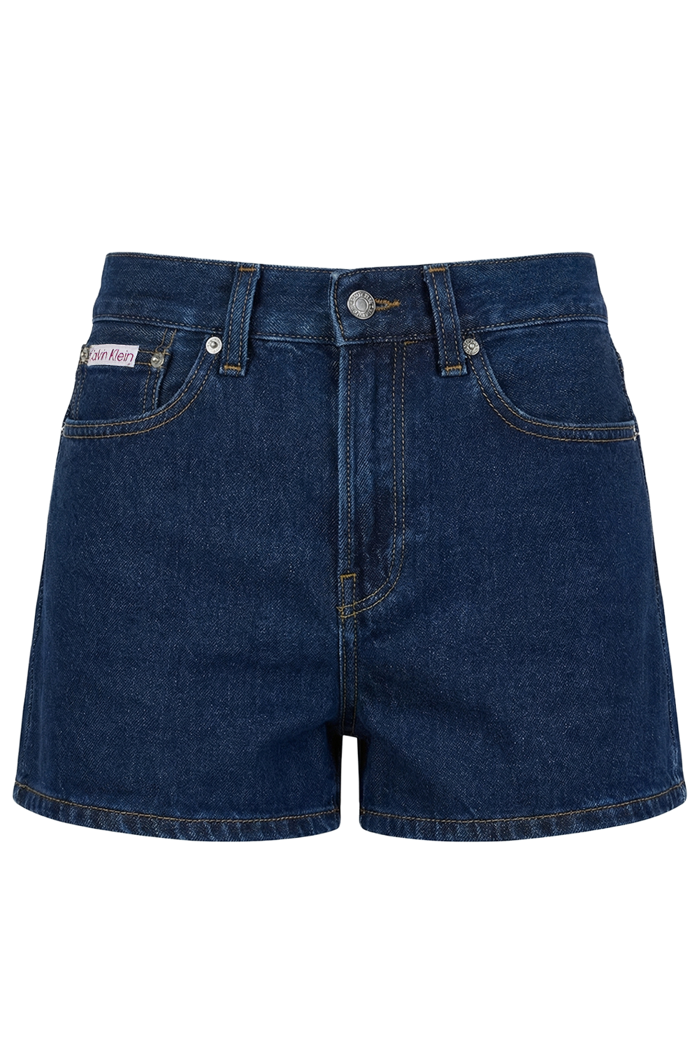 תמונה קידמית של מכנסי ג&rsquo;ינס קצרים