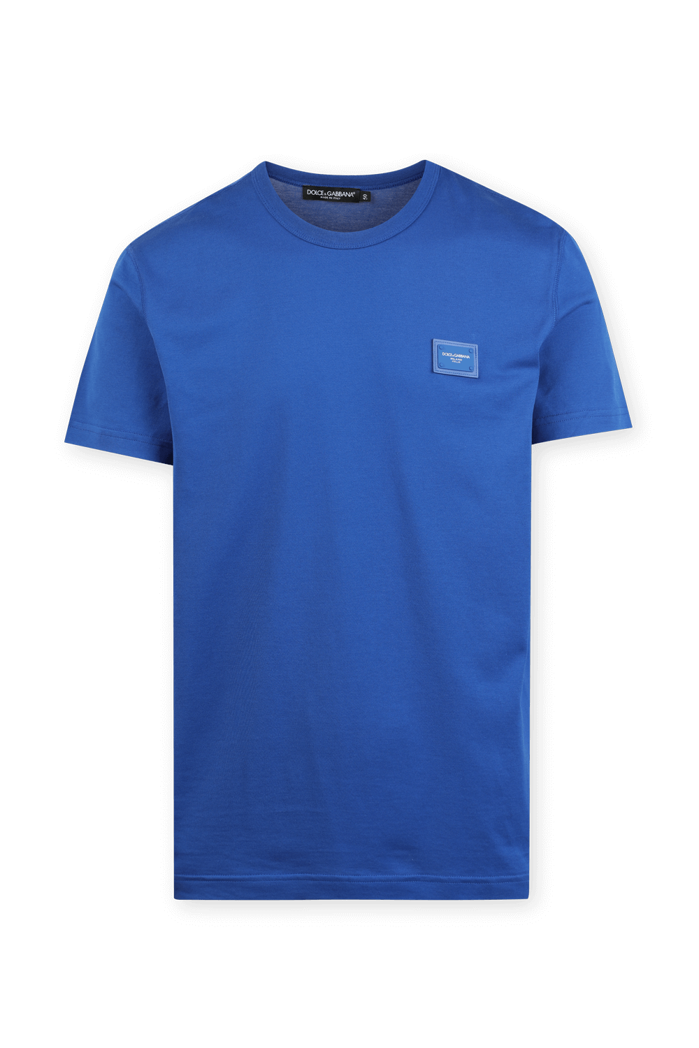 T-Shirt With With Branded Plate in Blue DOLCE & GABBANA
