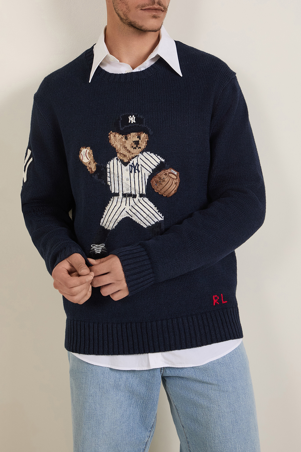 תמונת דוגמן קידמית של סריג כותנה ופשתן