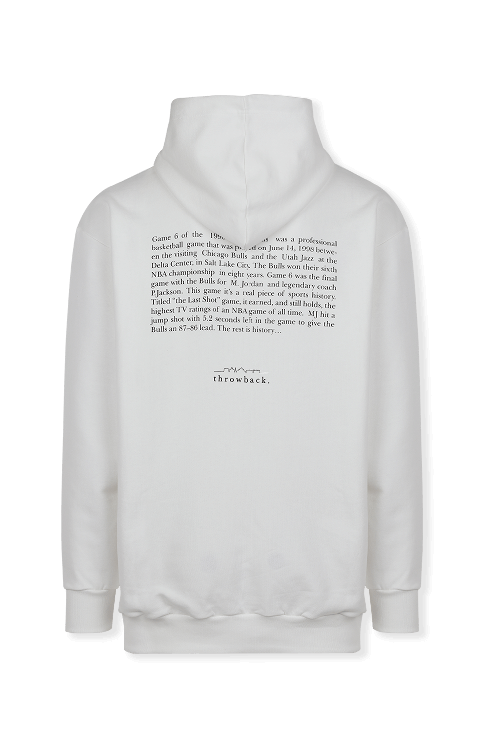 תמונה אחורית של Basketball 98' Hooded Sweatshirt in White