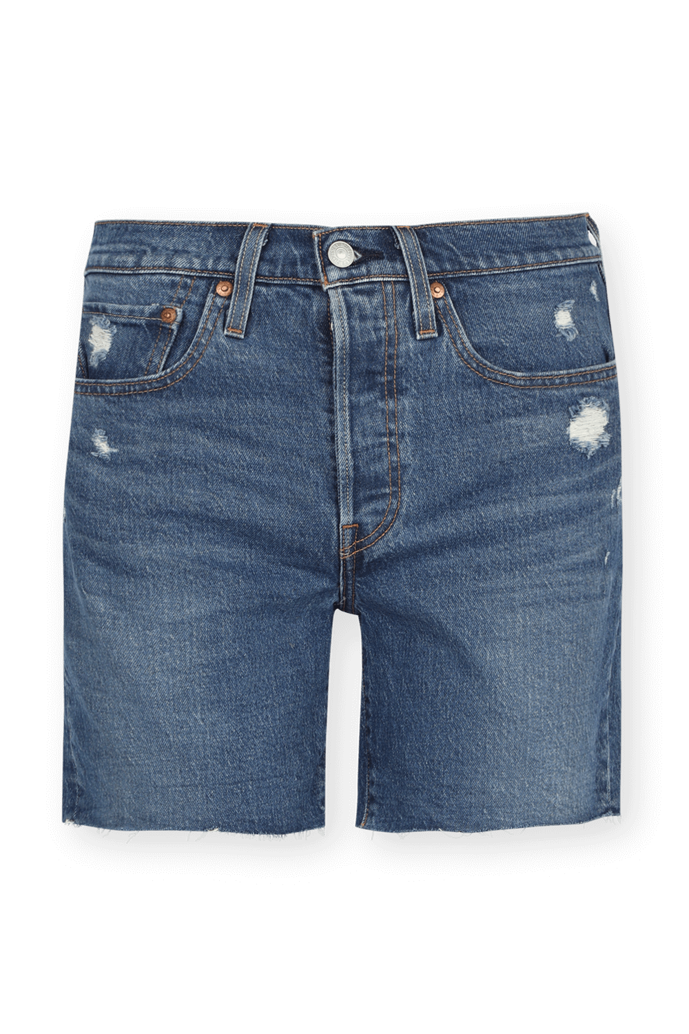 תמונה קידמית של 501 Mid Thigh Shorts in Medium Blue Wash