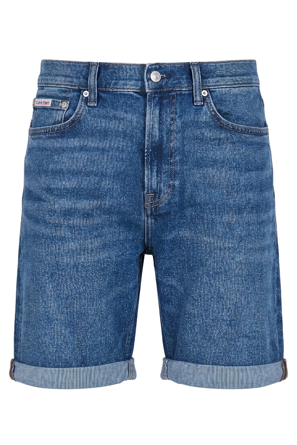 תמונה קידמית של מכנסי ג'ינס קצרים