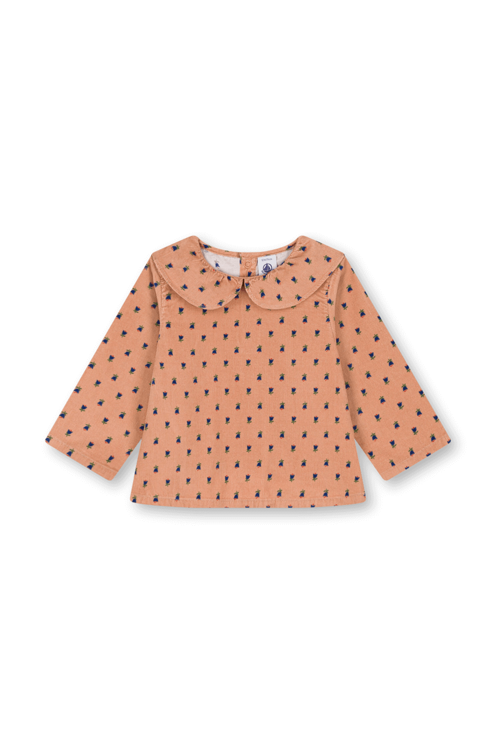 תמונה קידמית של חולצה באריגת קורדרוי עם שרוולים ארוכים - גילאי 18-36 חודשים