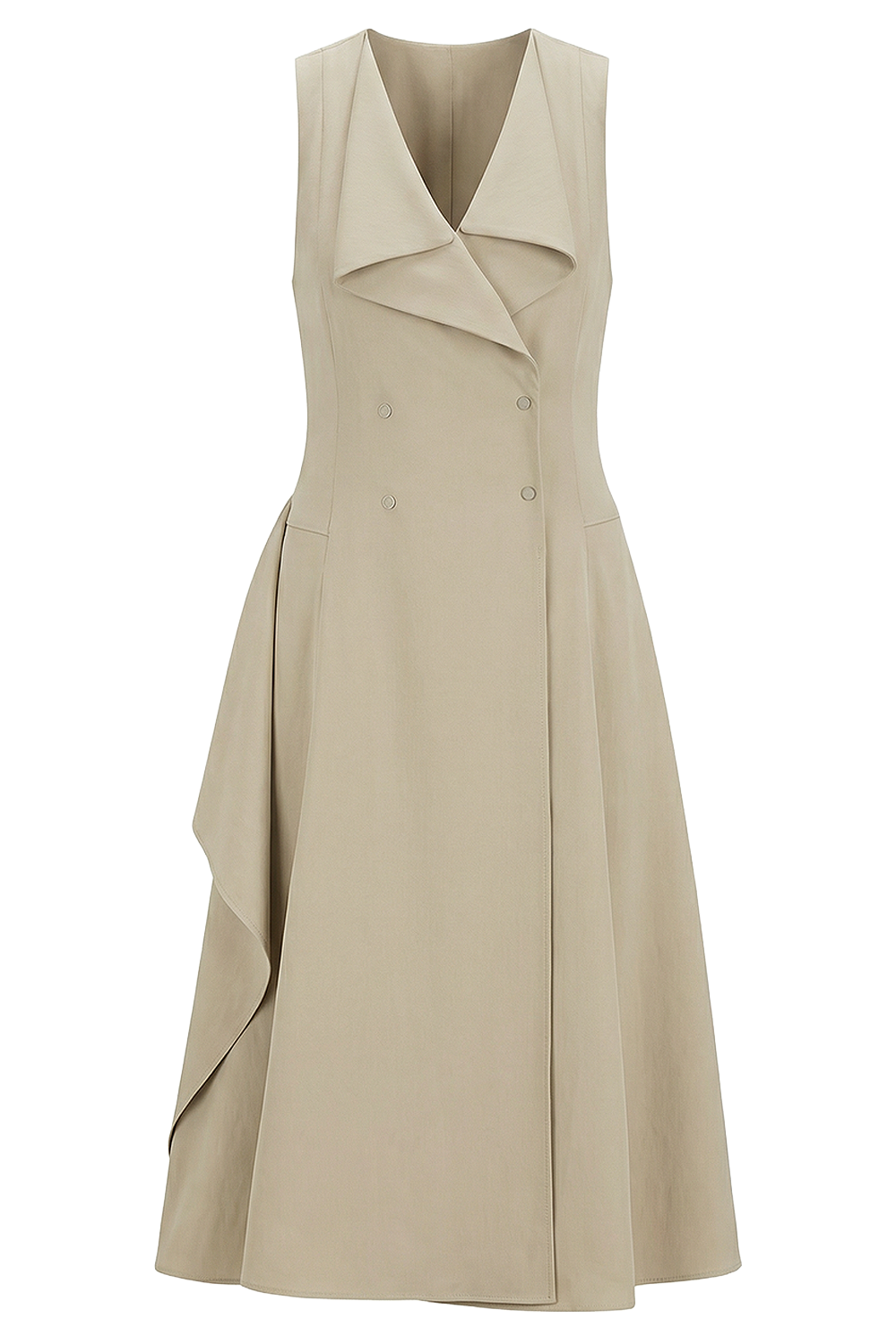 תמונה קידמית של שמלת מידי כפתורים