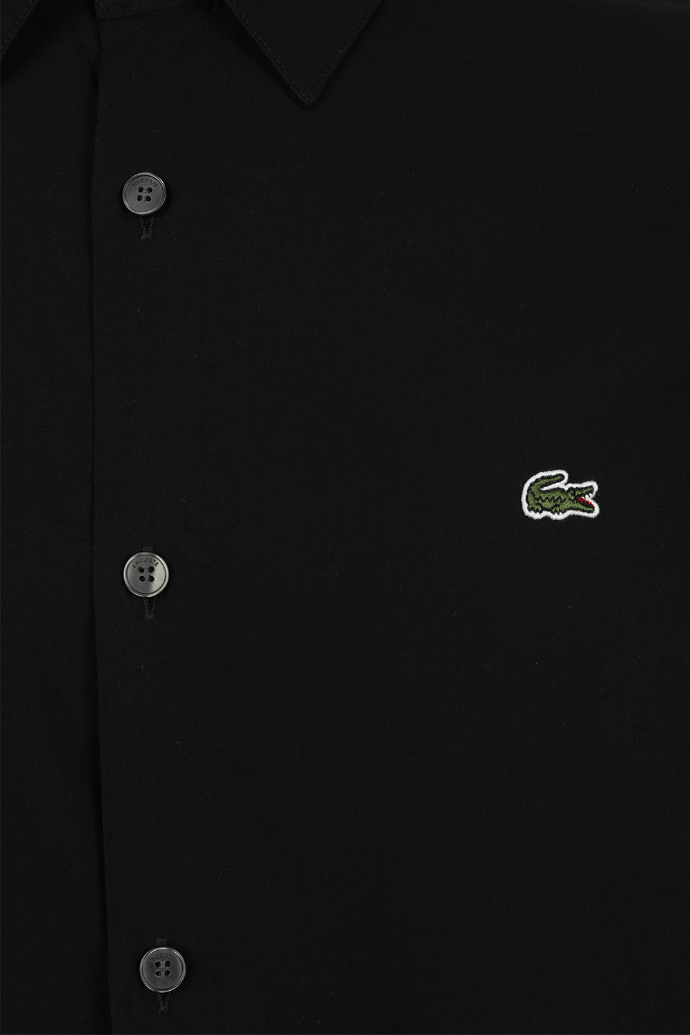 תמונה אחורית של Slim Fit Stretch Cotton Poplin Shirt In Black