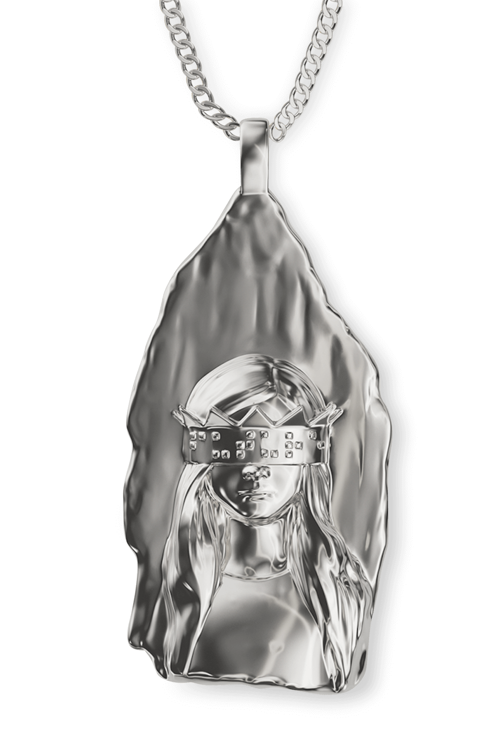 תמונת פנים של שרשרת קיובן גירל מכסף טהור