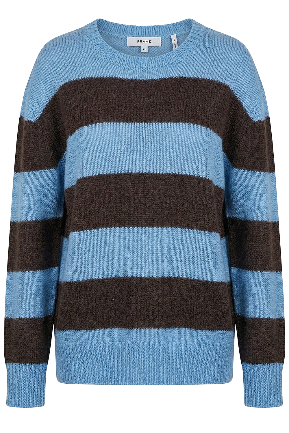 תמונה קידמית של סריג פסים צמר