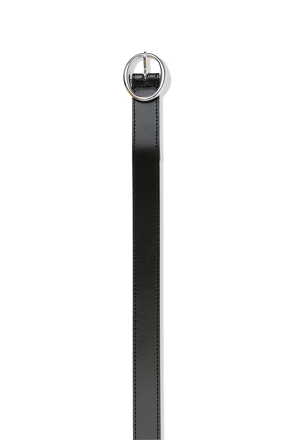 Rounded Belt In Black Leather image number null CALVIN KLEIN