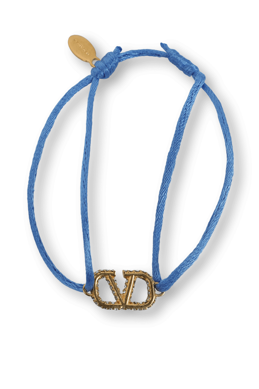 צמיד בד כחול עם לוגו זהב מאבני חן VALENTINO GARAVANI