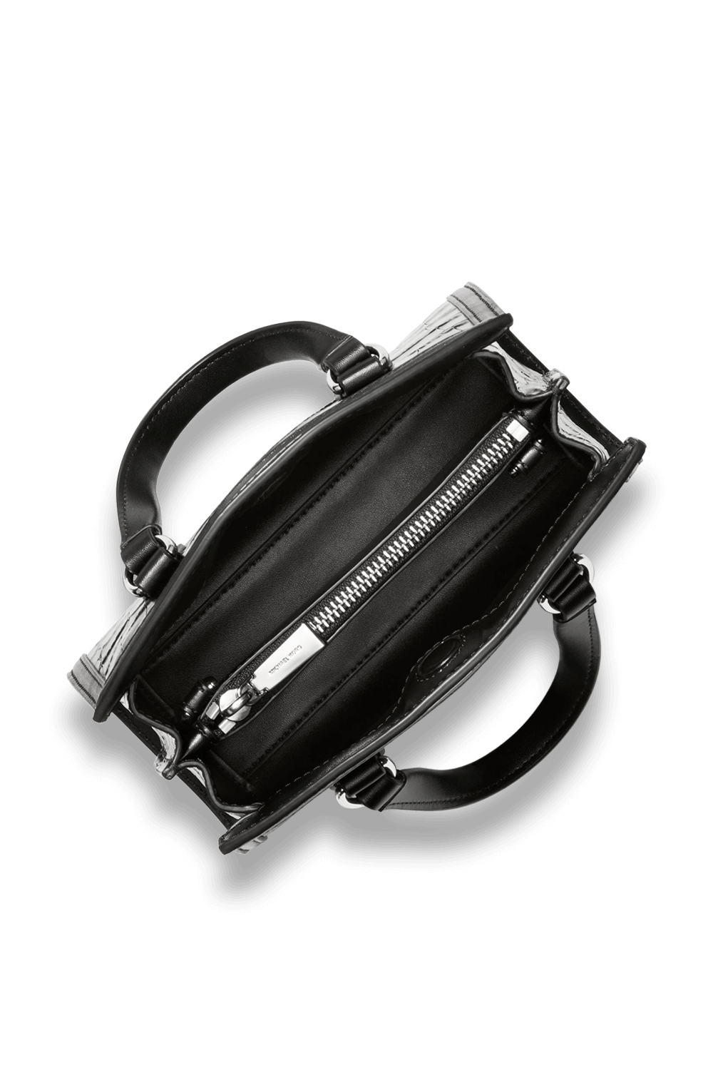 תמונה אחורית של תיק צד מעור קרוקו בגודל אקסטרה סמול