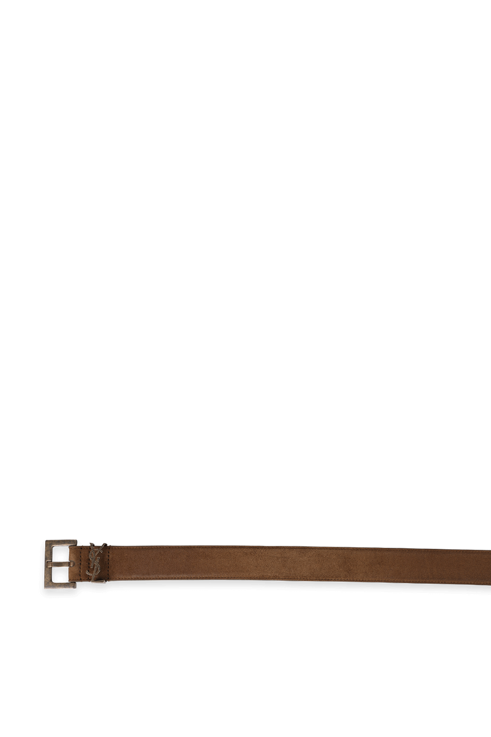 תמונה אחורית של Logo Belt in Brown Suede