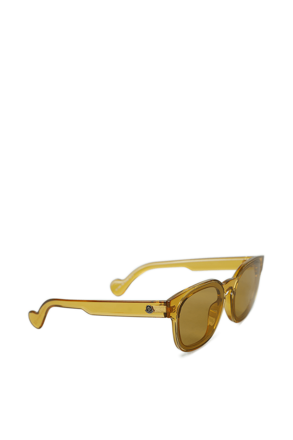 תמונה אחורית של משקפי שמש בגוון חום בהיר עם עדשות שקופות