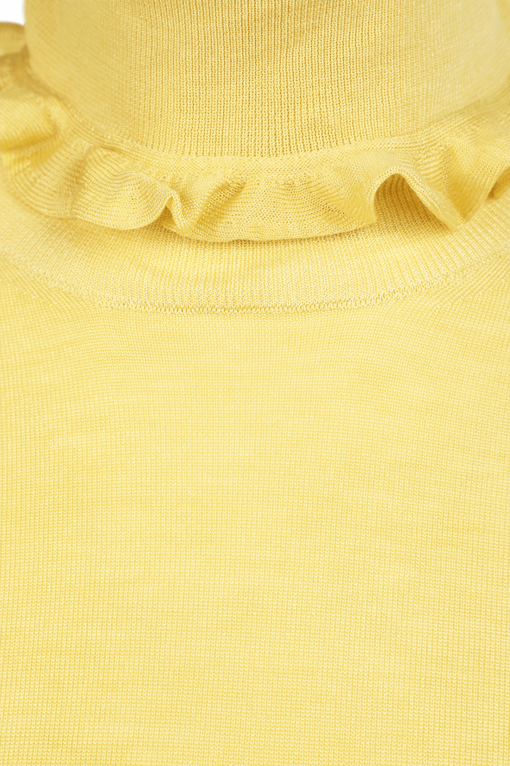 תמונה אחורית של Frill Detail Poloneck in Banana