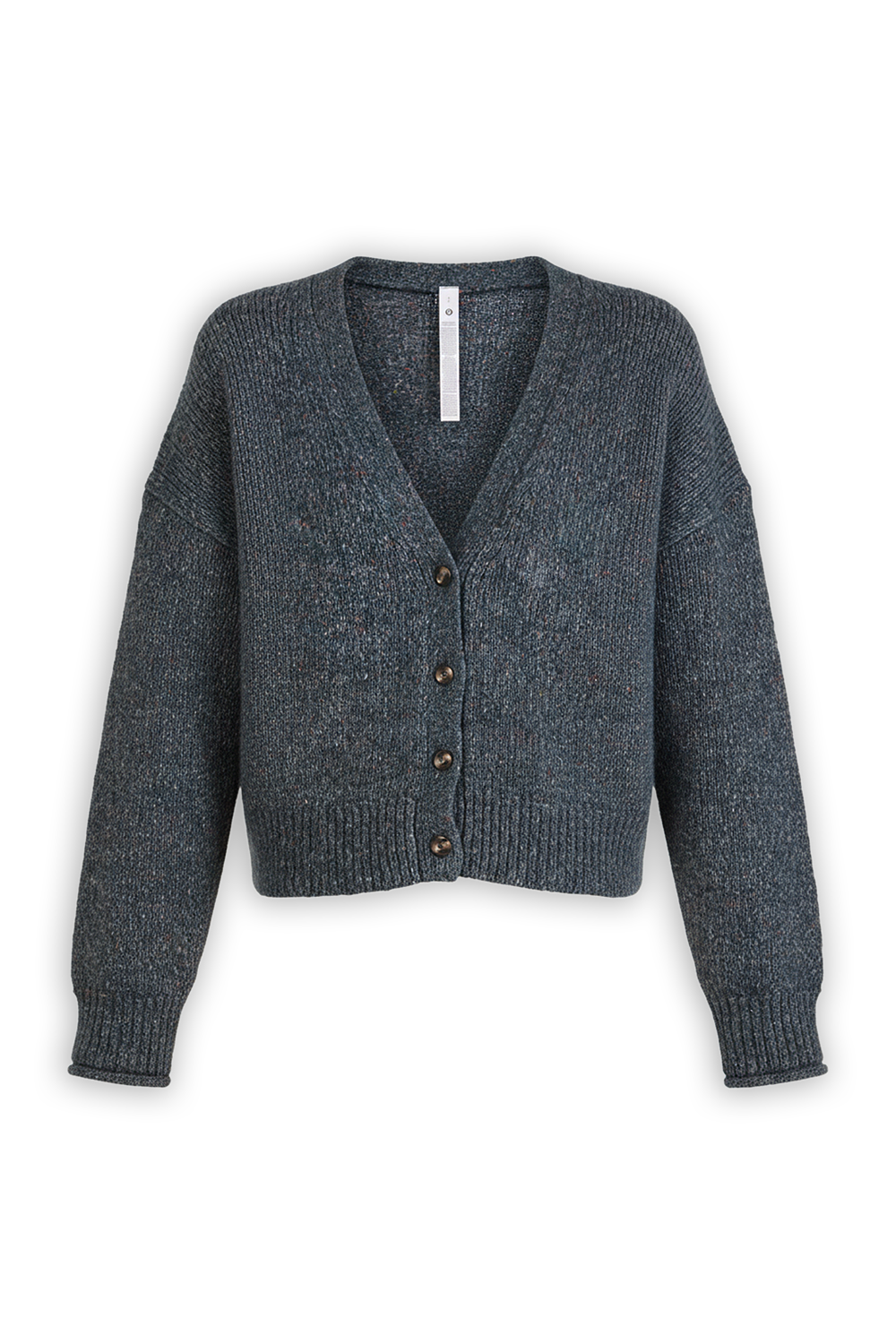 תמונה קידמית של Wool-Blend Button-Up Cardigan