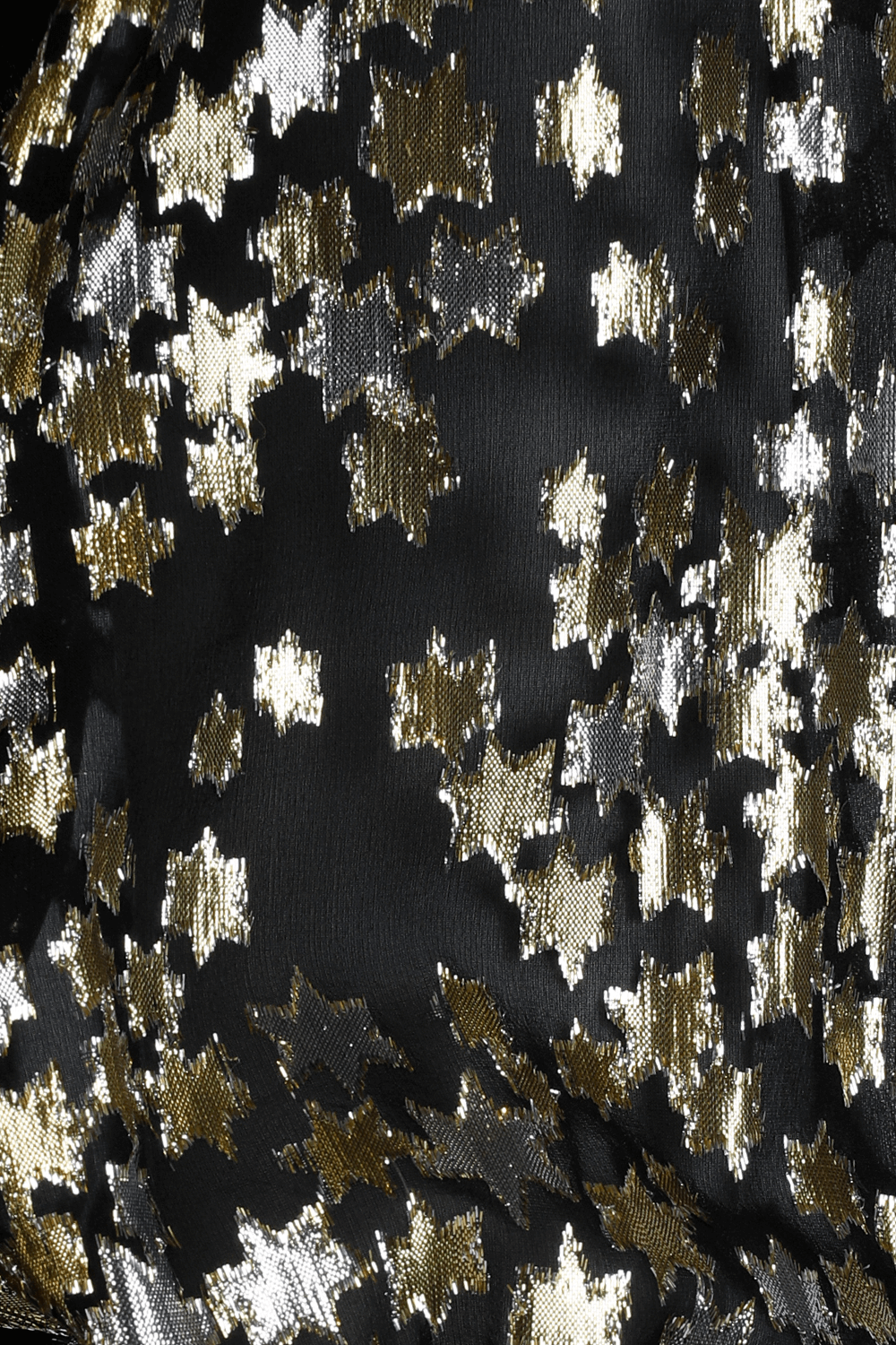 תמונה אחורית של Star Metallic Fil Coupe Silk Blend Mini Dress