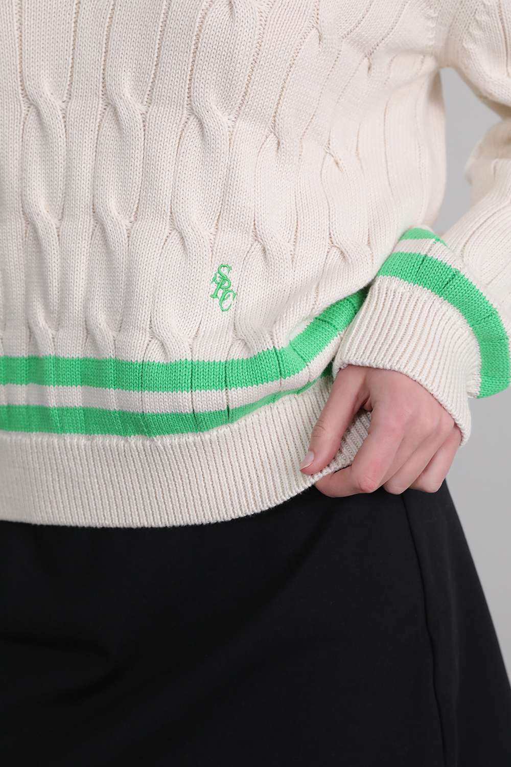 תמונת תקריב דוגמן של סריג כותנה