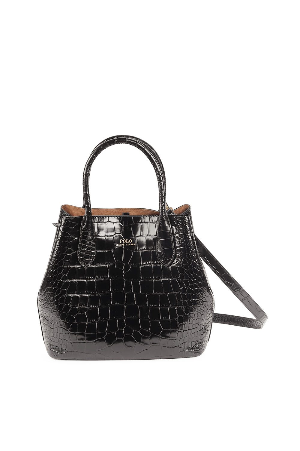 תמונה קידמית של תיק נשיאה מדיום קרוקודיל בשחור