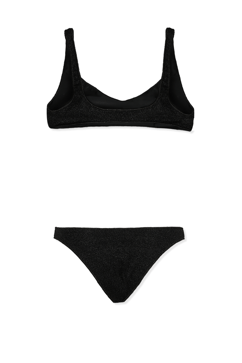תמונה אחורית של Lumiere Sporty Lurex Bikini in Black