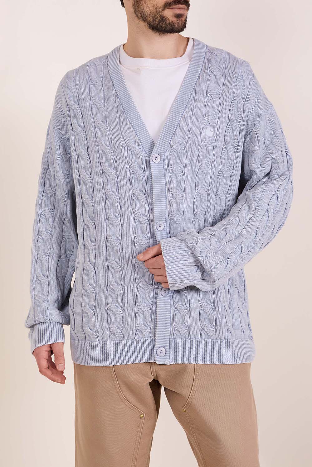 תמונת דוגמן קידמית של קרדיגן כותנה