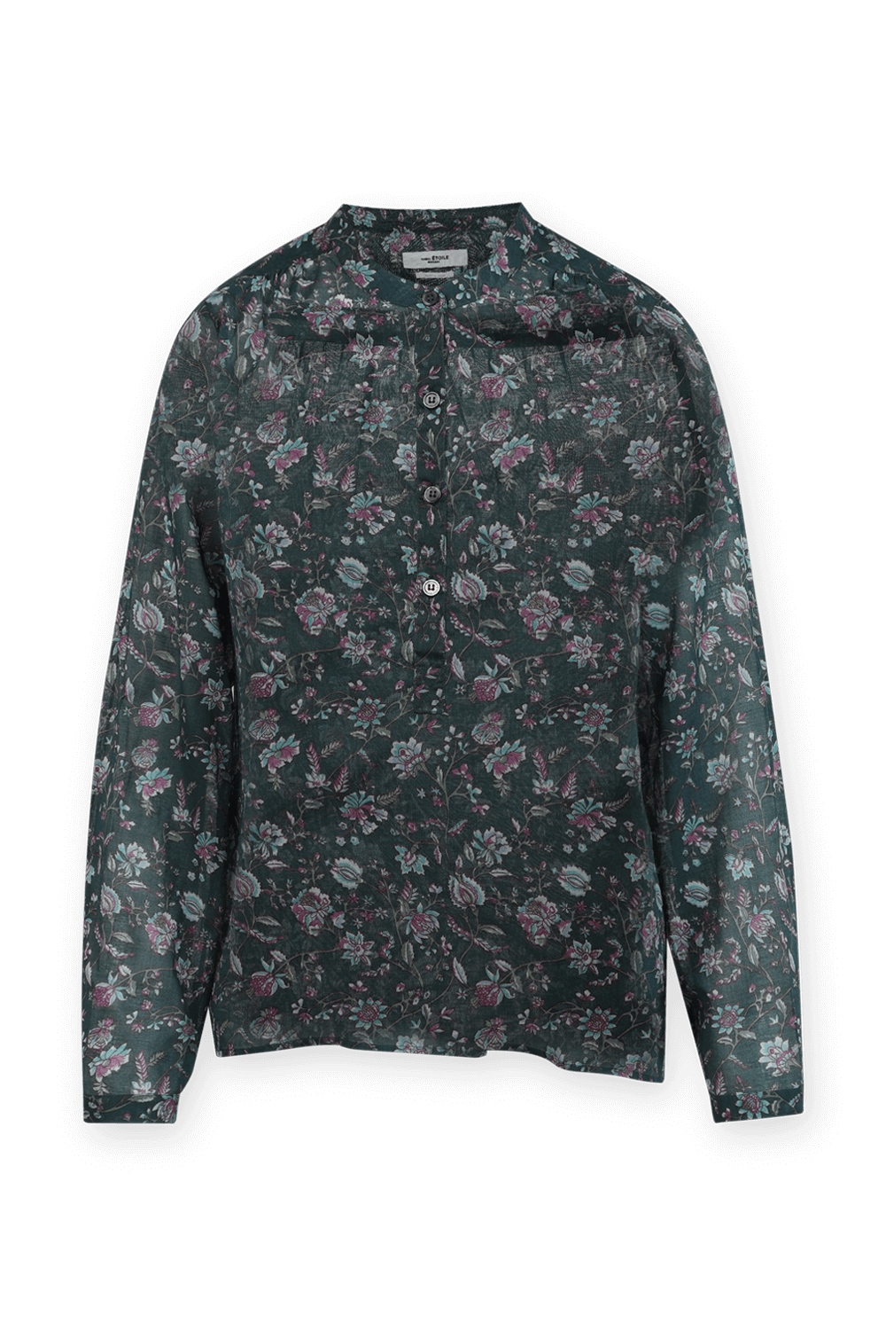 Maria Flower Print Shirt in Green and Pink ISABEL MARANT