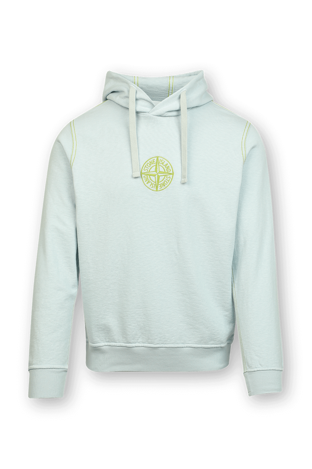 תמונה קידמית של Green Logo Hoodie Sweatshirt in Blue