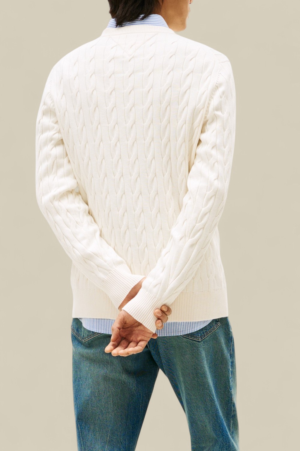 תמונת דוגמן אחורית של סריג כותנה