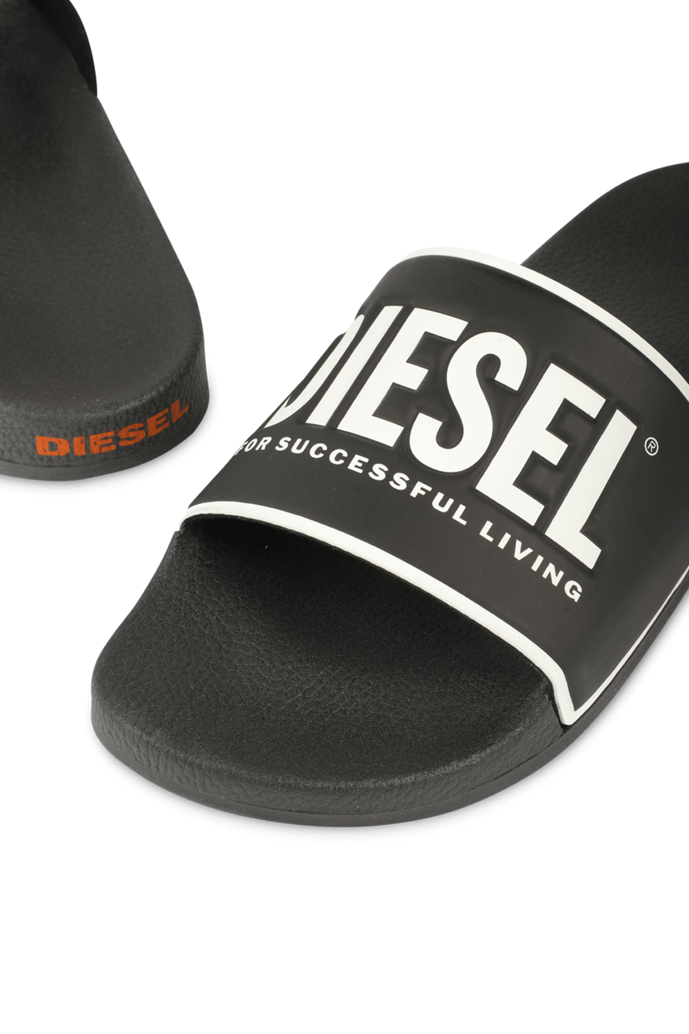 תמונת תקריב של Diesel Logo Sliders in Black