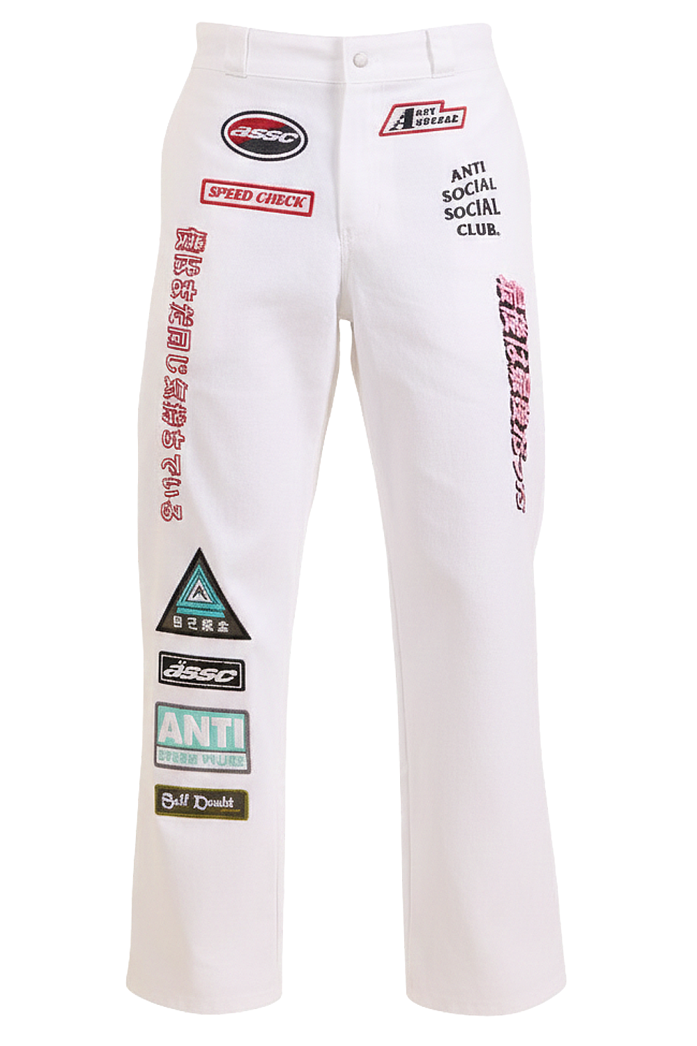 תמונה אחורית של מכנסי ג'ינס רייסינג