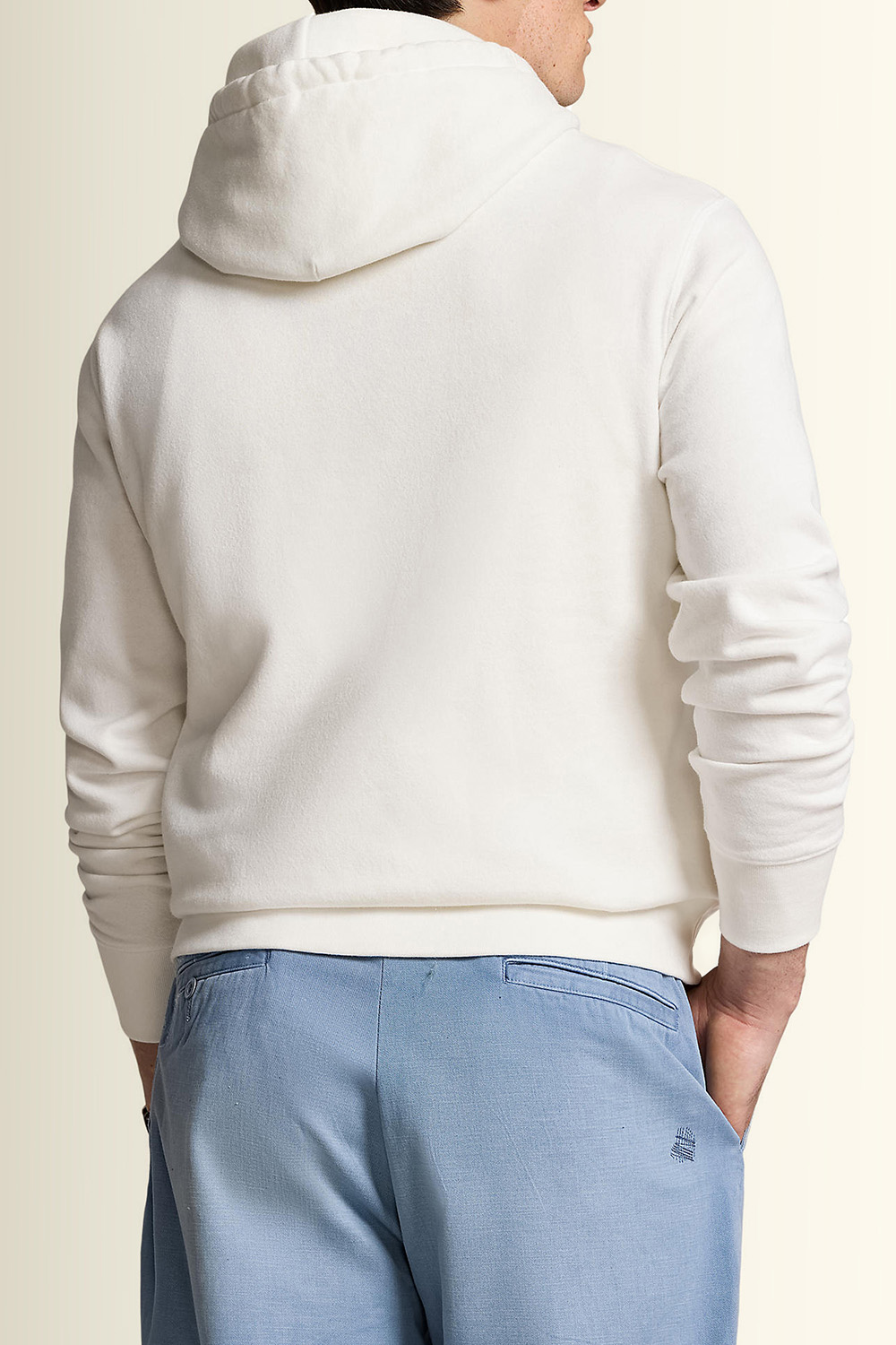 תמונת דוגמן אחורית של סווטשירט קפוצ'ון