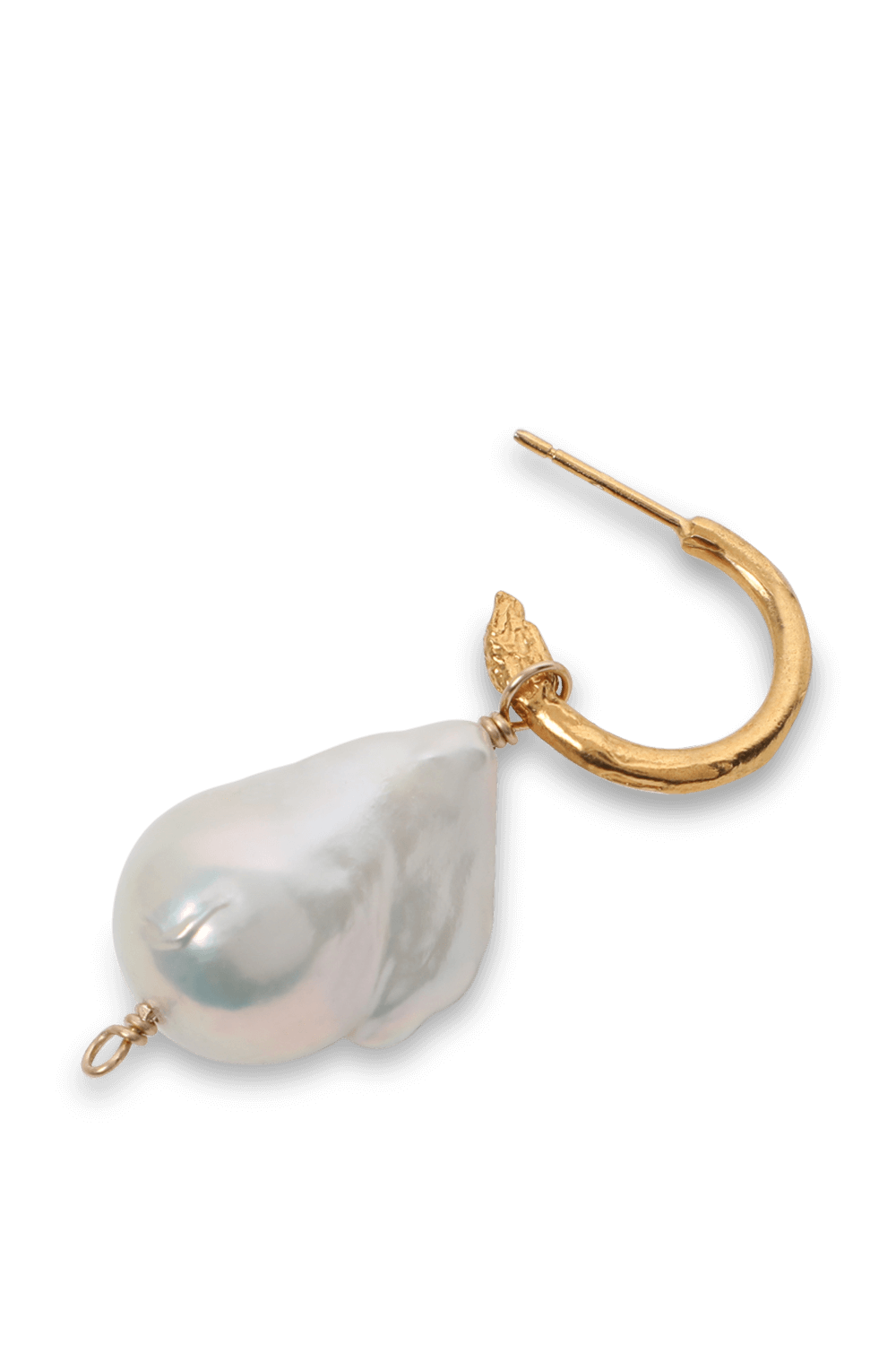 תמונה אחורית של עגיל האריה והבארוק בציפוי זהב 24 קראט