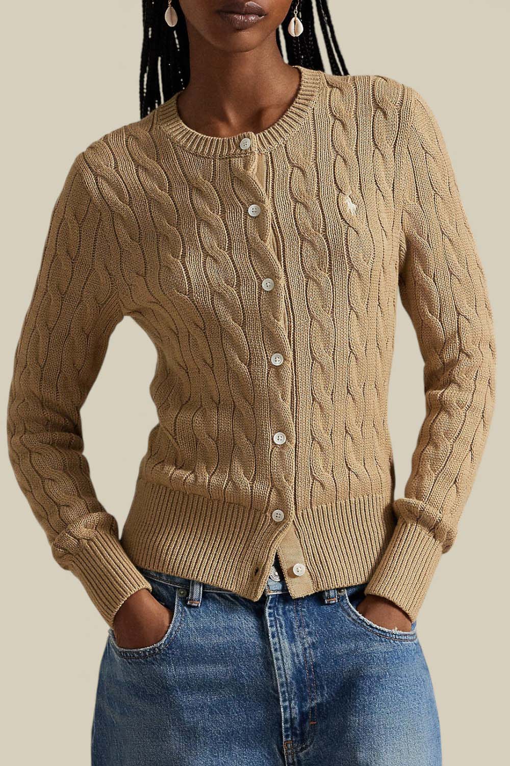 תמונת דוגמן קידמית של קרדיג כותנה