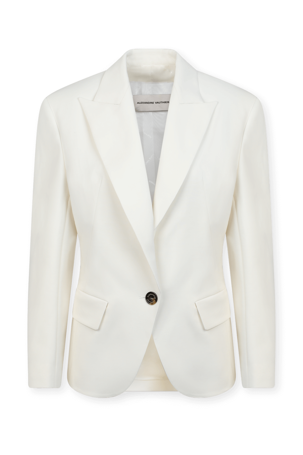 תמונה קידמית של בלייזר אוברסייז לבן