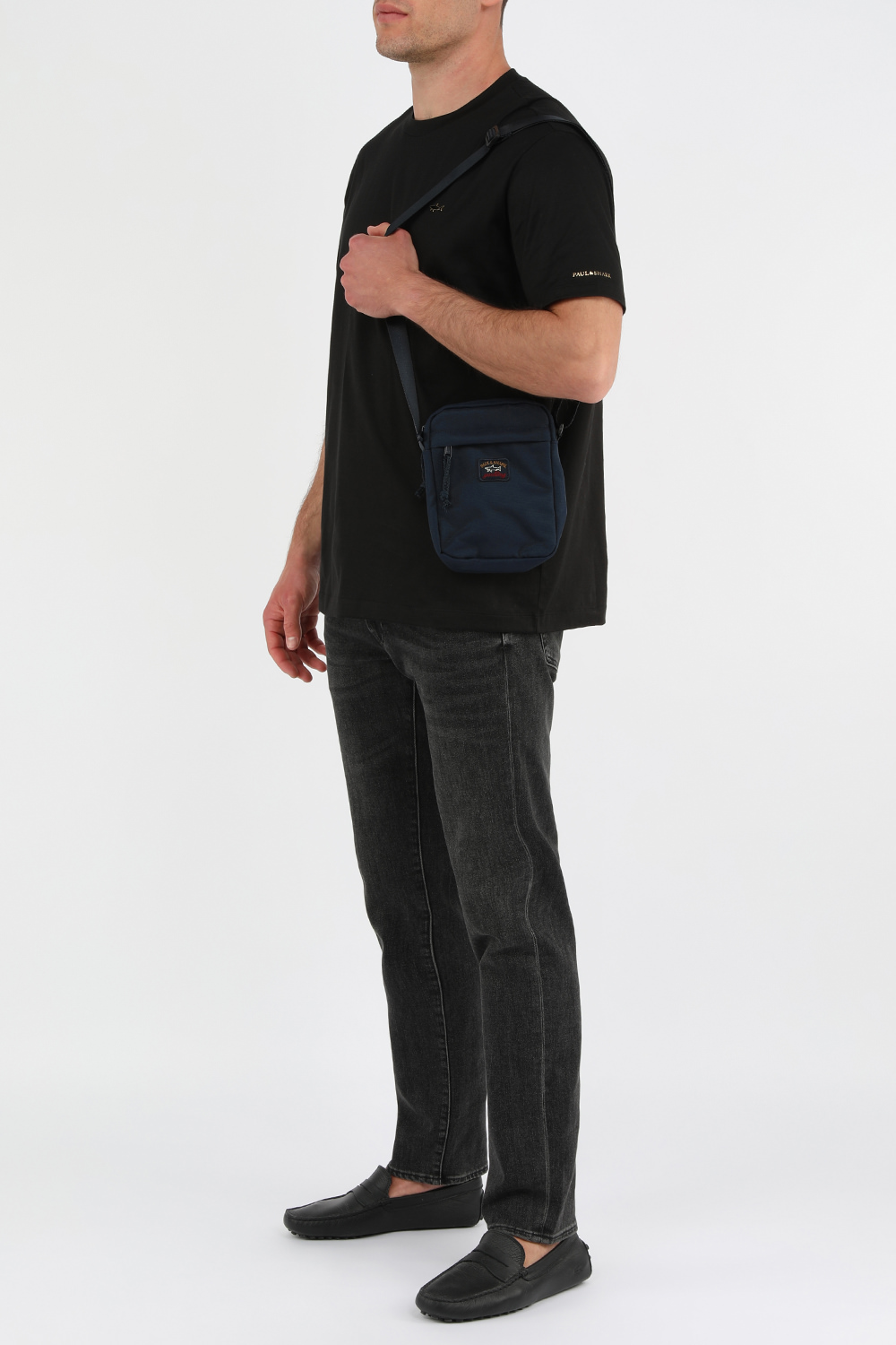 תמונת דוגמן קידמית של תיק צד בצבע כחול