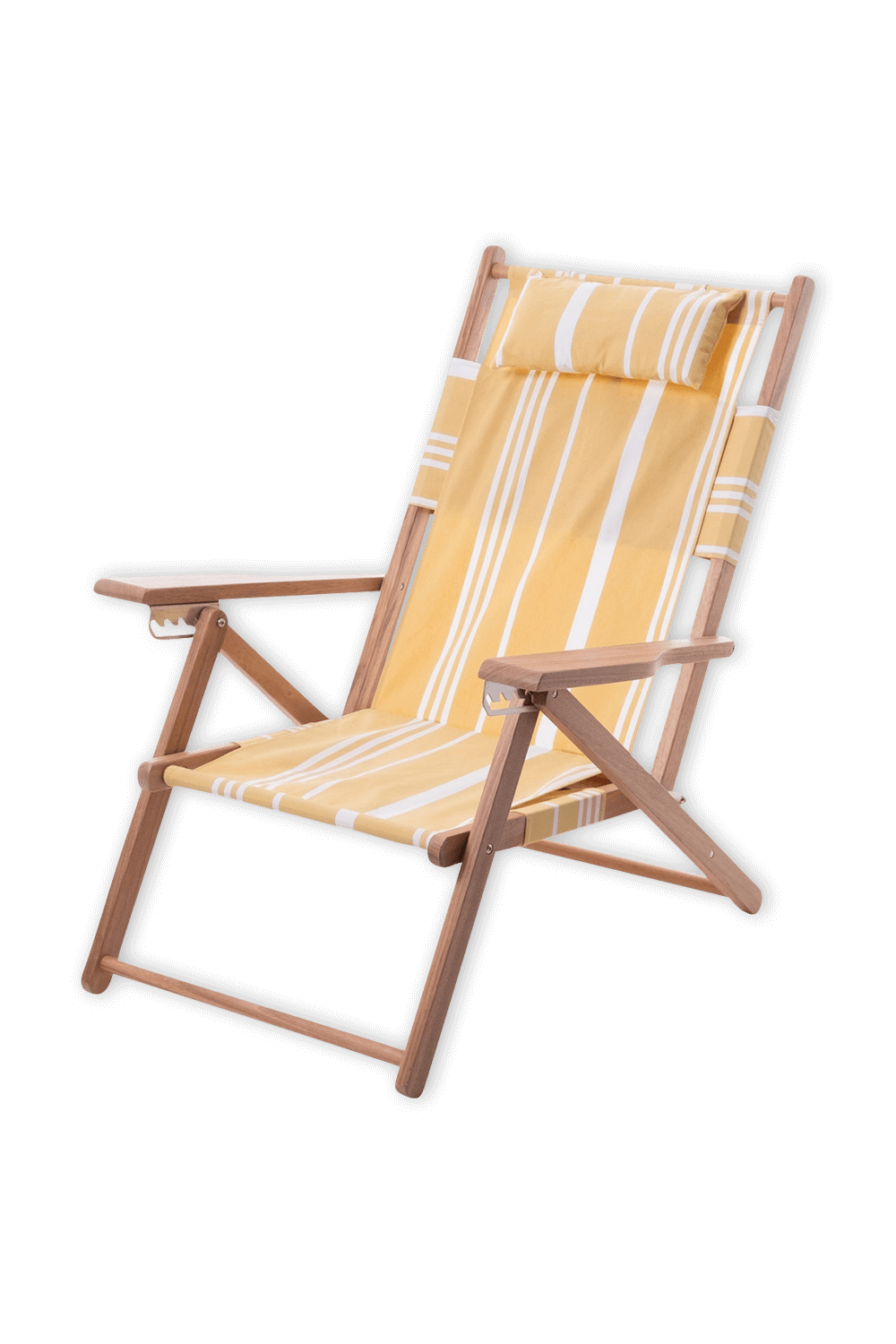כיסא חוף טומי צהוב עם ידיות מעץ BUSINESS AND PLEASURE