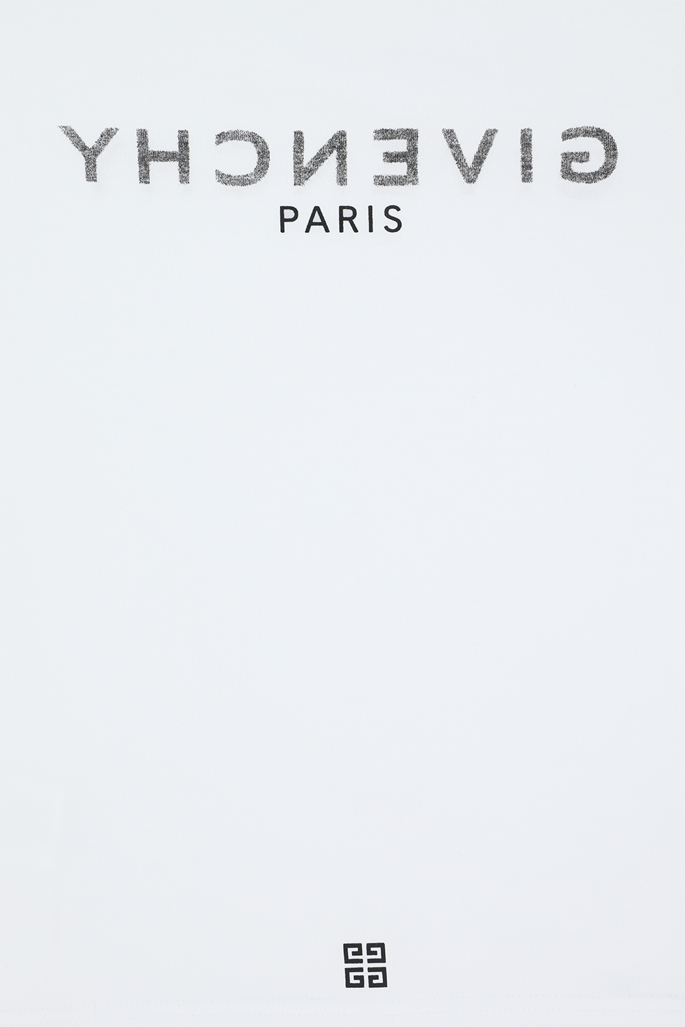 תמונת פנים של גילאי 6-12 חולצת טי לבנה עם שם המותג