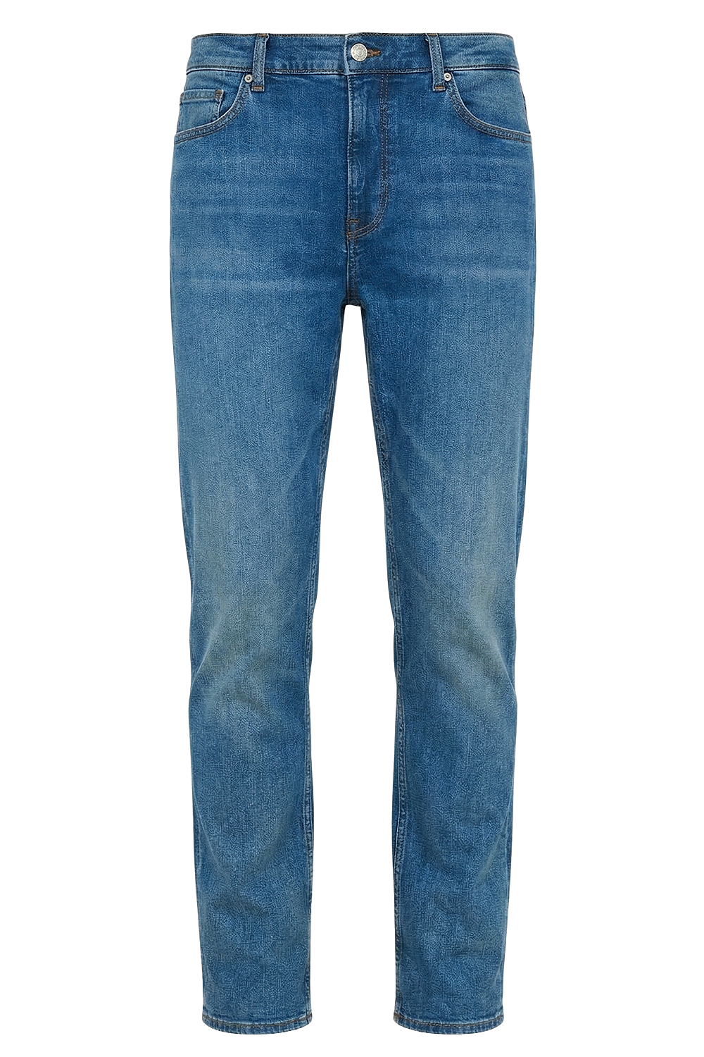 תמונה קידמית של מכנסי ג'ינס בגזרת סלים