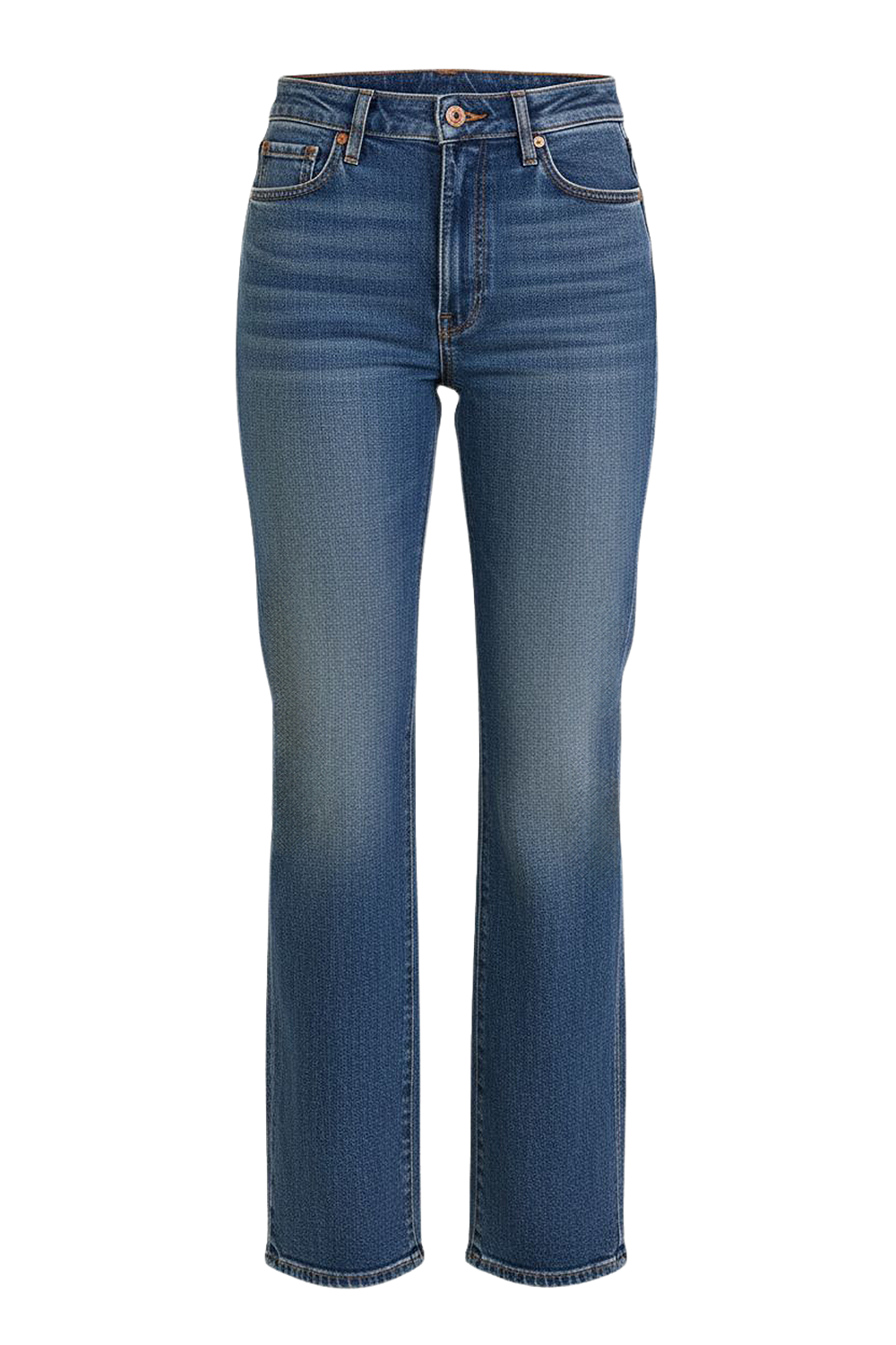 תמונה קידמית של מכנסי ג'ינס בגזרה ישרה